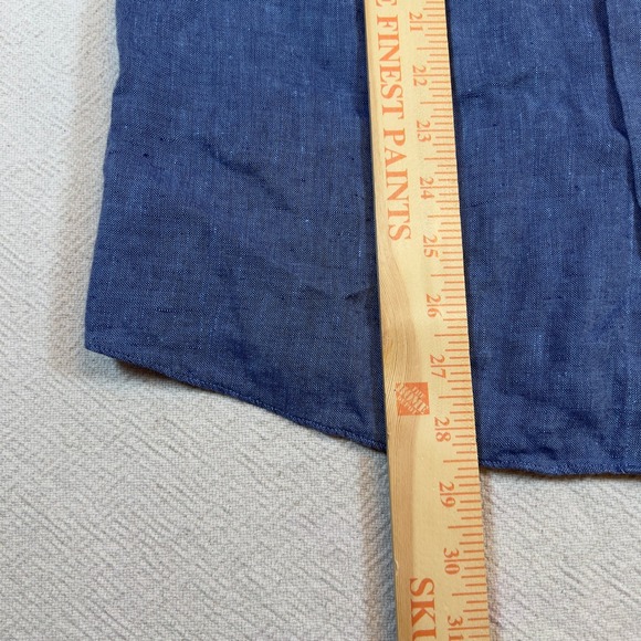 UNTUCKit Mens Linen Shirt Blue‎ Long Sleeve Button Down Wrinkle Resistant Large - Picture 4 of 7